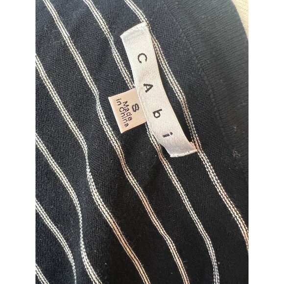 CAbi #276 The Flirt Ruffle Cardigan Sweater size Small 276 Knit Striped Cotton - Picture 2 of 10